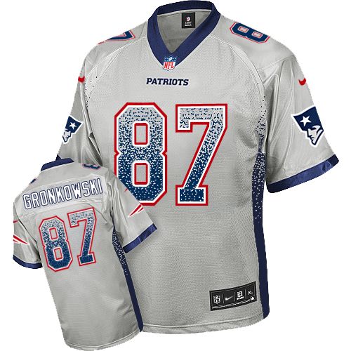 Youth Elite Rob Gronkowski Nike Jersey Grey - #87 Drift Fashion NFL New England Patriots